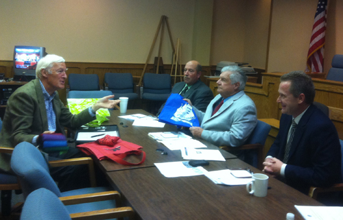 Dieter Von Lehsten, the co-chair of Southampton Town's Sustainability Committee, at Riverhead Town Hall on Thursday. (Credit: Tim Gannon)