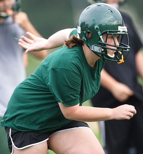 GARRET MEADE FILE PHOTO | Jackie Spinella may become the first girl to try out for Bishop McGann-Mercy's football team, according to coach Jeff Doroski.