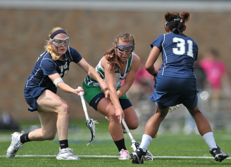 Brosco MATT CASHORE/UND ATHLETICS PHOTO | A standout lacrosse player at Shoreham-Wading River, Kaitlyn Brosco currently leads Notre Dame in goals scored.