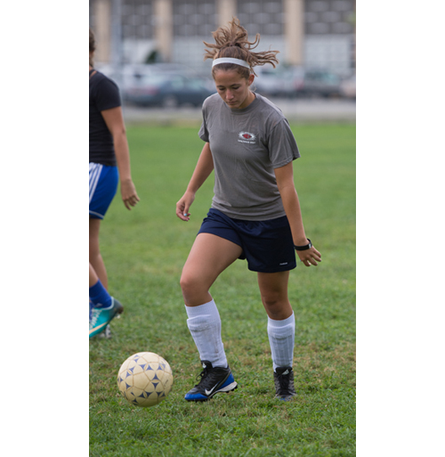 ROBERT O'ROURK PHOTO | Riverhead senior Carolyn Carrera will anchor the Blue Waves' defense this season as goalkeeper.