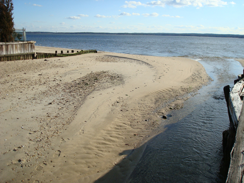 2012 photo of shoaling at Cases Creek. (photo courtesy of Jack Hansen)