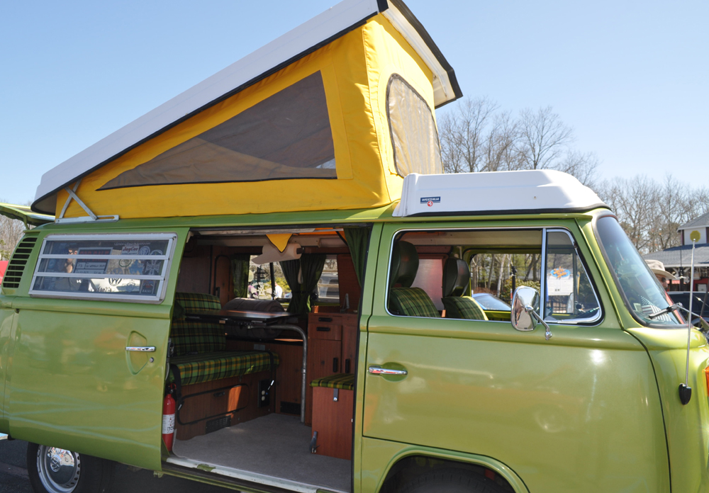 A fully equipped Winnebago van, complete with a stove. (Credit: Vera Chinese)