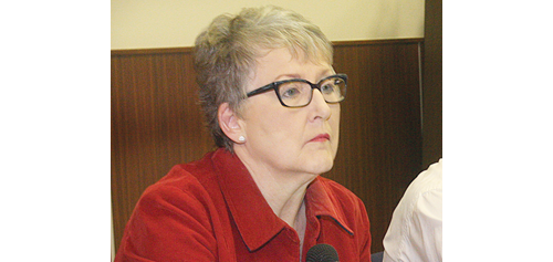 BARBARAELLEN KOCH FILE PHOTO | Town supervisor hopeful Ann Cotten-Degrasse at a Riverhead Board of Education meeting in May.