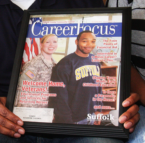 BARBARAELLEN KOCH PHOTO | Demitri Hampon appeared on the cover of a Suffolk County Community College campus magazine in 2012.