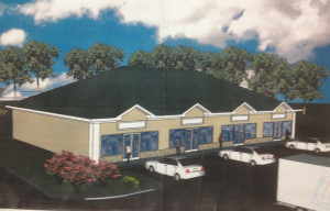 Shopping center rendering.