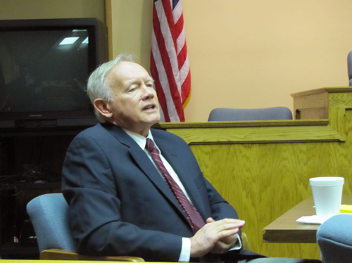 TIM GANNON PHOTO | Former congressman George Hochbrueckner addressing the Riverhead Town Board in October. TIM GANNON PHOTO | Former congressman George Hochbrueckner addressing the Riverhead Town Board in October.