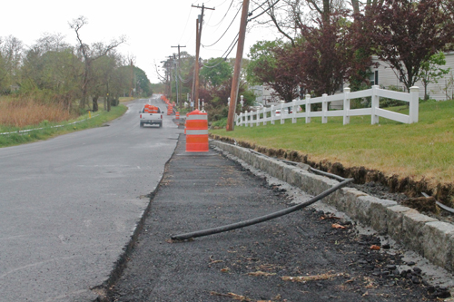 PAUL SQUIRE PHOTO | Contractors for the Department of Transportation caused about $10,000 in damage to this irrigation system in Calverton, the development manager said.