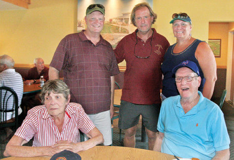 The Kelly Family at the 2011 Memorial Golf tournament held at Cherry Creek Links in Riverhead: (from left) Mom and Dad (seated) Sue and Emmet Kelly and children (standing) Jim (left), Bob (center) and Suzanne.