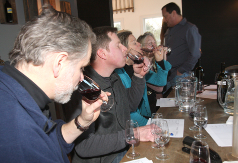 Tasting for the Long Island Merlot Alliance's annual Merliance blend in 2011. (Credit: Barbaraellen Koch, file)