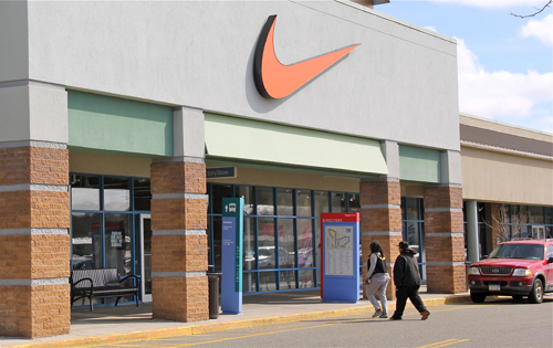 Shoppers at the Nike store in Tanger 2 Saturday. (Credit: Carrie Miller)