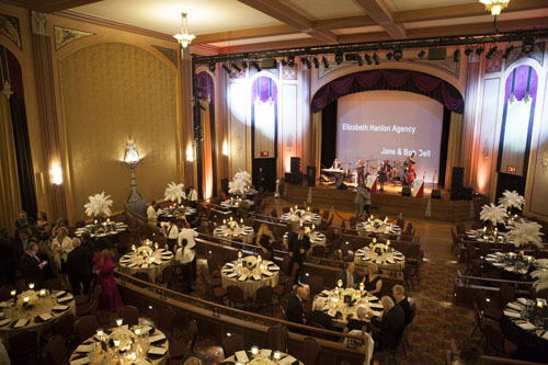 The theater set for the occasion. (Credit: Katharine Schroeder)
