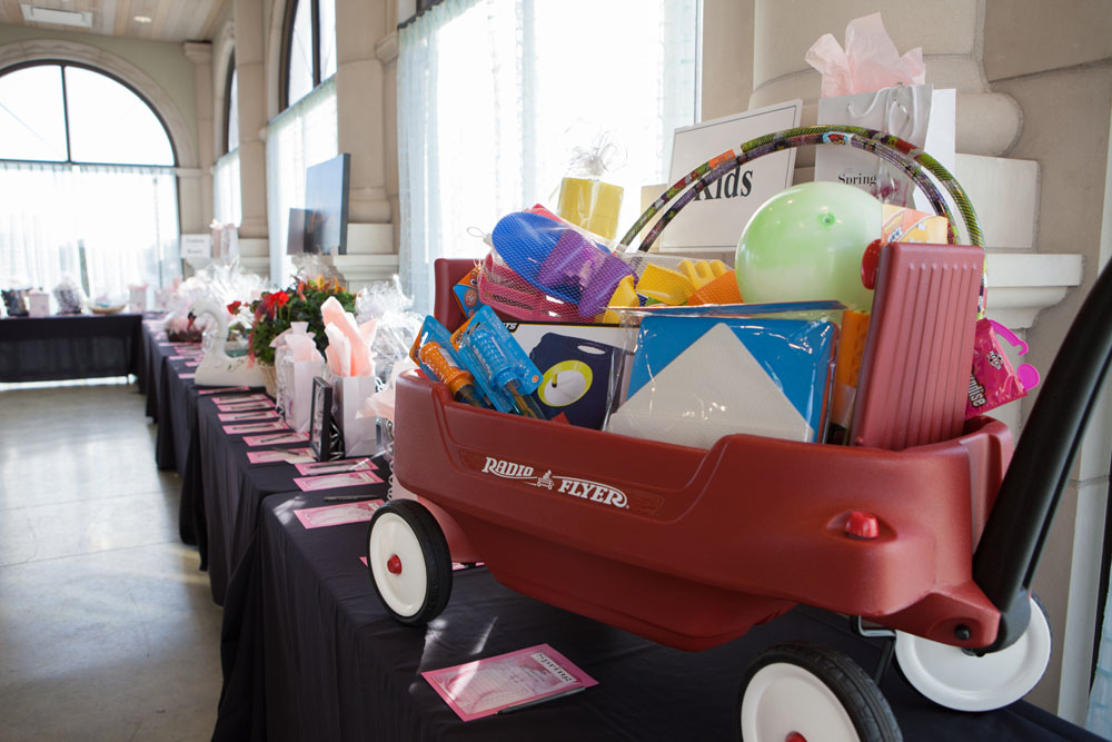 Some of the many auction items at the gala.