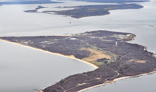 According to a July 11, 1879 newspaper report, the mammoth bones were discovered near Plum Island's western end (top).