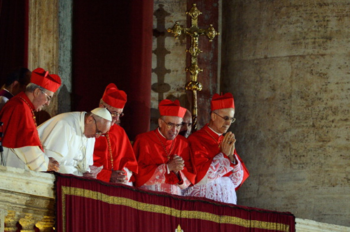 JEFF J MITCHELL/GETTY IMAGES PHOTO | Newly elected Pope Francis I appears on the central balcony of St. Peter's Basilica in Vatican City.