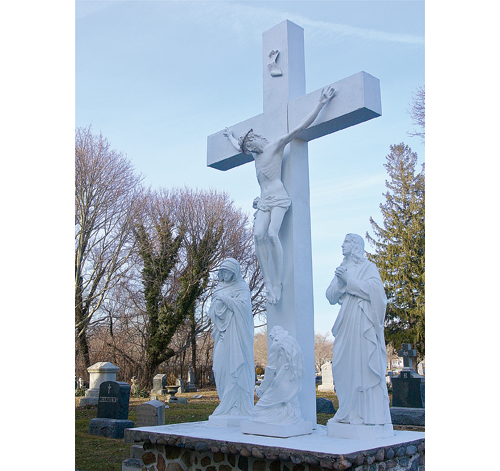 The crucifix on the grounds of St. John the Evangelist Church in Riverhead. (Credit: Barbaraellen Koch)