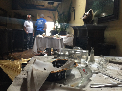 PAUL SQUIRE PHOTO | The interior of the Athens Grill Monday afternoon.