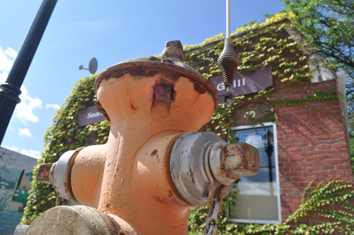 This hydrant on E. Main Street will be painted soon. (Credit: Claire Leaden)
