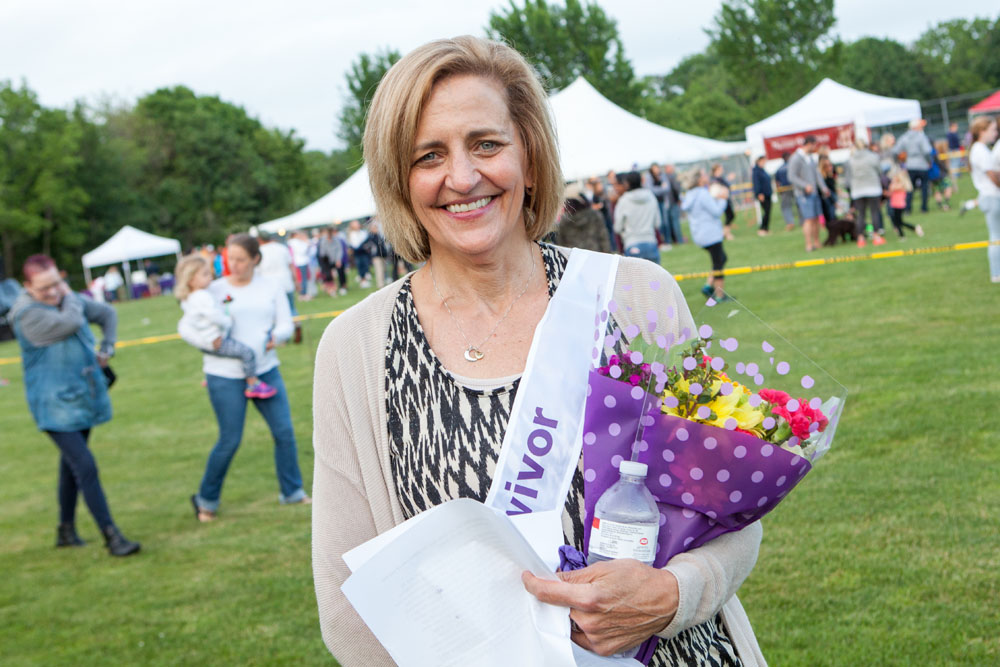 Cathy Russo of Mattituck gave a moving account of her survivor story. (Credit: Katharine Schroeder)