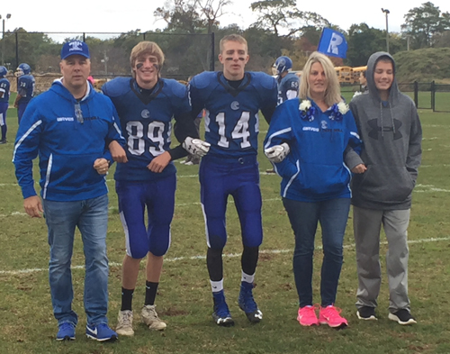 Riverhead football players Adam and Kyle Harnig 102516