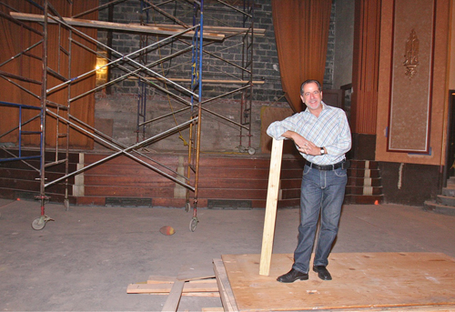 Bob Spiotto inside Riverhead's Suffolk Theater Downtown Riverhead, Suffolk Theater, East End Arts