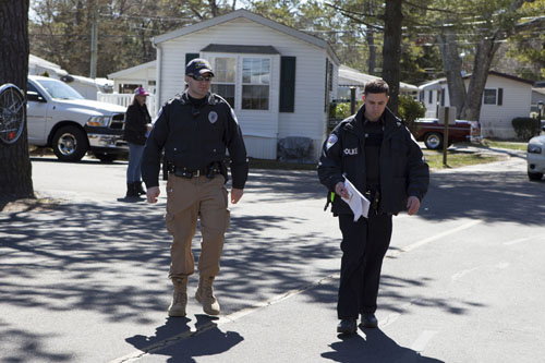 Southampton Police aid in a search for Jean Taber on Saturday. (Credit: Katherine Schroeder)
