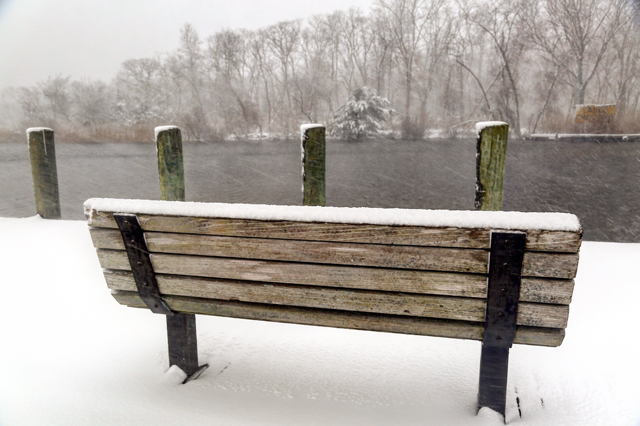 The riverfront around 10 am
