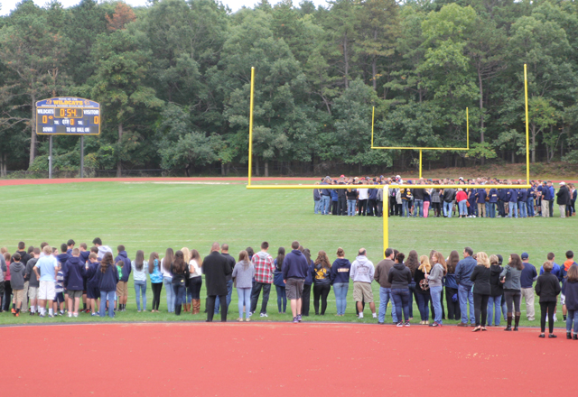 Tom Cutinella's number 54 appeared on the scoreboard throughout Thursday's event. (Credit: Jen Nuzzo)