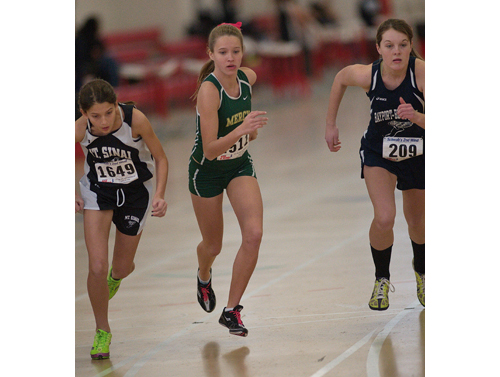 GARRET MEADE PHOTO  |  McGann-Mercy freshman Meg Tuthill was second in the 1,000.