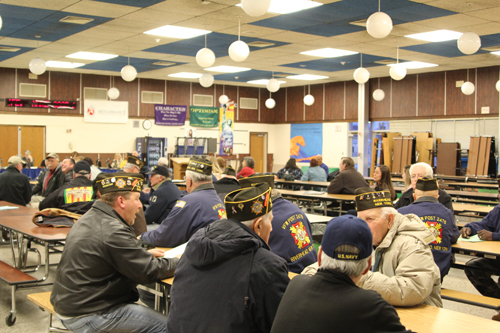 Close to 40 people, including many local veterans, came out in support of a measure to allow tax breaks for veterans in Riverhead School Districts. (Credit: Jen Gustavson)