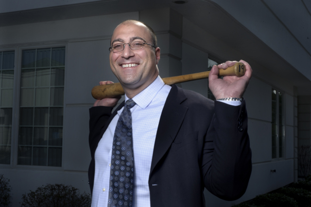 Dr. Michael Ciminiello in a photo shoot for the alumni magazine at Jefferson University. (Credit: Christopher Appoldt)