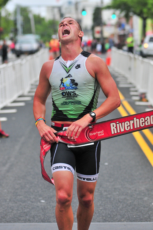 Tim Steiskal of Brookhaven hamlet has now won all three Riverhead Rocks triathlons. (Credit: Bill Landon)