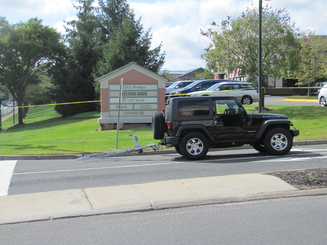 A Jeep that was towing a jet ski on Route 58. (Credit: Tim Gannon)