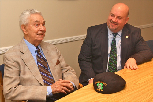 Jack and John Cuddy. Jack will serve as grand marshal in the first ever Jamesport St. Patrick's Day Parade. (Credit: Barbaraellen Koch)
