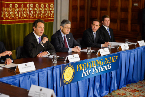 Governor Cuomo and legislative leaders announced an agreement yesterday on a bill to establish medical marijuana. (Credit: Gov. Andrew Cuomo's office)