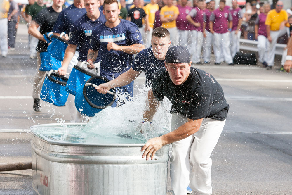 Islip Wolves in bucket brigade competition.