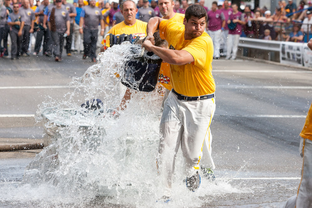 North Lindenhurst Piston Knockers in bucket brigade competition.