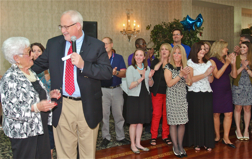 Betty Negro, who had her hip repaired at PBMC in 2011, with PBMC Health president and CEO Andy Mitchell. (Credit: Barbaraellen Koch)