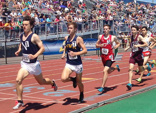 Shoreham-Wading River senior Ryan Udvadia ran a personal best time in the 1,600 Saturday in Syracuse. (Credit: Joe Werkmeister)