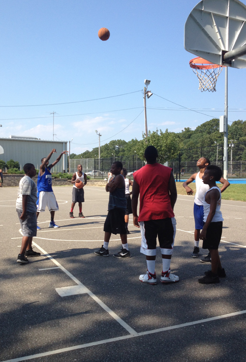 Riverhead boys playing basketball Stotzky Park, Riverhead, Daddy Mack