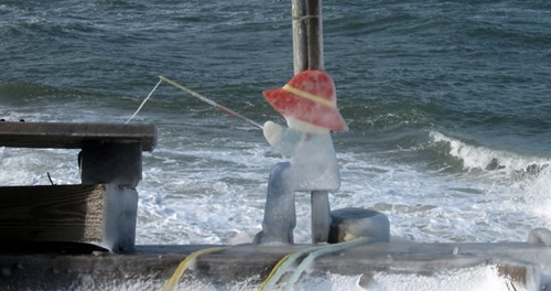 A 'fisherman' at Kenny's Beach in Southold last week.(Stanley Siejka courtesy photo)