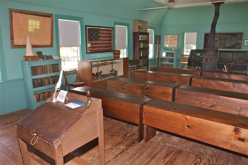 The old schoolhouse, built across the street from the Wickham House in 1840 and used until 1910. (Credit: Barbaraellen Koch)