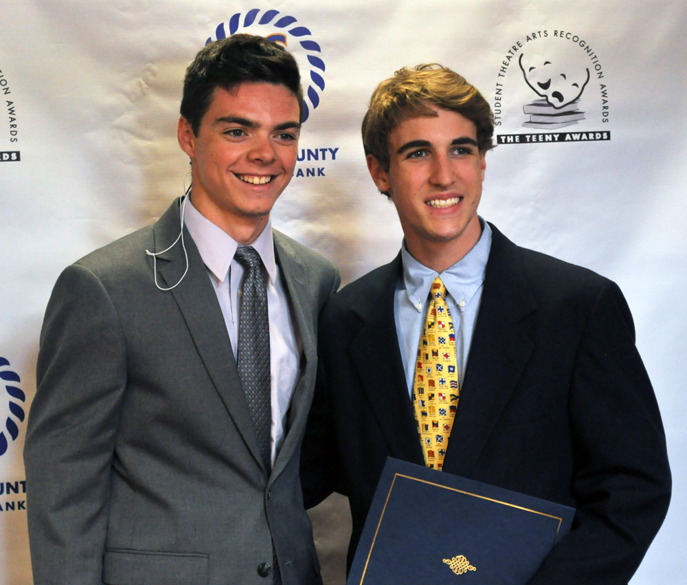 Nominee Matt Dunning, left, and winner Drew Garrison of Shelter Island High School. They co-starred in 'Young Frankenstein.' (Credit: Grant Parpan)