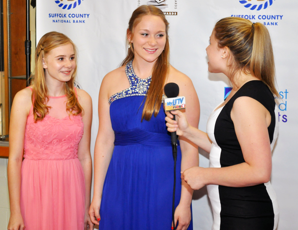 Maura Stitzman, left, of Westhampton Beach High School won for her performance in 'Little Sally.'