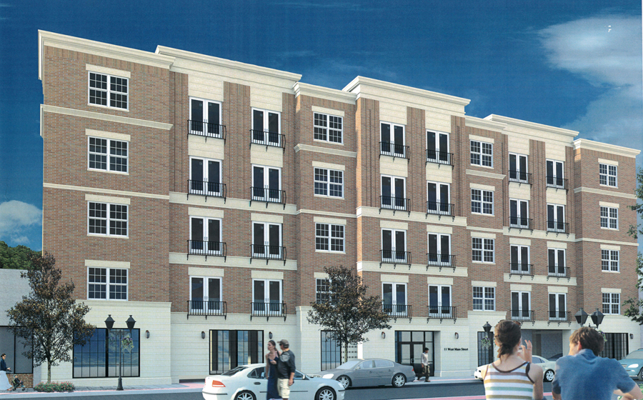 A rendering of the Peconic Crossing project planned for West Main Street. (Courtesy)