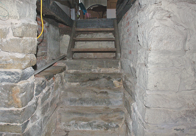 The stone foundation of the Davis-Corwin house. (Credit: Barbaraellen Koch)