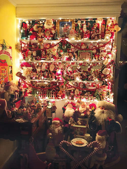 One of our judges remarked that the Krugers had hundreds of Santas in their living room. Another said thousands. Judge Daniel Welch said, 'That's Guinness level.' (Credit: Melanie Drozd)