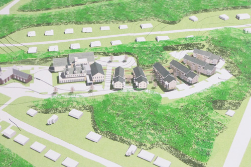 An arists rendering of the church and community center.