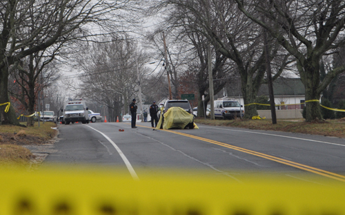 RACHEL YOUNG PHOTO | Police investigate the scene of a fatal accident Thursday morning in Laurel.
