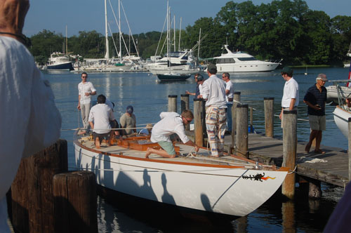 The Invader on its christening ride in Greenport on Friday. (Credit: Nicole Smith)